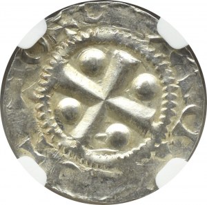 Germany, Mainz, Otto II or III (973-1002), denarius, NGC MS62