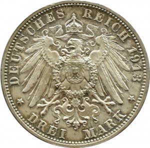 Germany, Saxony, Battle of Leipzig 1813-1913, 3 marks 1913, Dresden