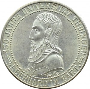 Germany, Weimar Republic, 450 years of the University of Tubingen, 3 marks 1927 F, Stuttgart, UNC