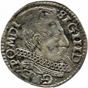 Sigismund III Vasa, trojak 1598, Poznań, UNNOTED - NO CROSS IN A