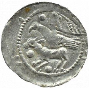 Władysław II Wygnaniec (1138-1146), denar - Orzeł i Zając, TRZY KULE i BERŁO, Kraków