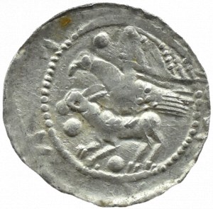 Wladyslaw II Wygnaniec (1138-1146), denarius - Eagle and Hare, THREE Balls and a BERL, Krakow