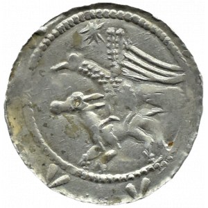 Władysław II Wygnaniec (1138-1146), denar - Orzeł i Zając, GWIAZDA i INNE SKRZYDŁA, Kraków