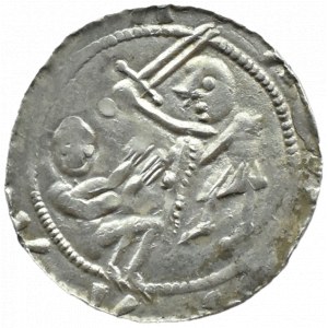 Władysław II Wygnaniec (1138-1146), denar - Orzeł i Zając, GWIAZDA i INNE SKRZYDŁA, Kraków