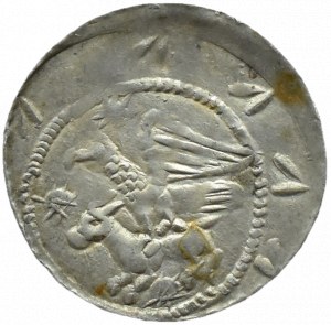 Ladislaus II the Exile (1138-1146), denarius - Eagle and Hare, THREE STARS and a BERLON, Krakow