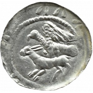Władysław II Wygnaniec (1138-1146), denar - Orzeł i Zając, BEZ OZDOBNIKÓW, Kraków