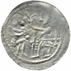 Ladislaus II the Exile (1138-1146), denarius - Eagle and Hare, CROSSES, BALLS AND MIRACLES, Cracow, BEAUTIFUL