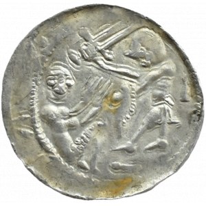 Władysław II Wygnaniec (1138-1146), denar - Orzeł i Zając, KRZYŻ, KULKI I KLIN, Kraków, PIĘKNY