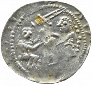 Wladyslaw II the Exile (1138-1146), denarius - Eagle and Hare, FLOWER AND SNAKE OF BULLS, Cracow, Poland.