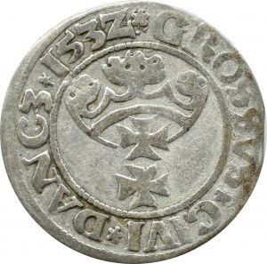 Sigismund I the Old, city penny 1532 PR, Gdansk, VERY RARE