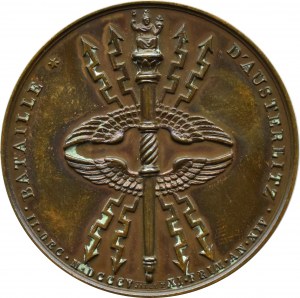 France, Napoleon I Bonaparte, 1805 medal commemorating the victory at Austerlitz, sig. F. Andrieu