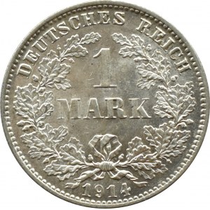 Niemcy, Cesarstwo, 1 marka 1914 E, Muldenhütten, UNC