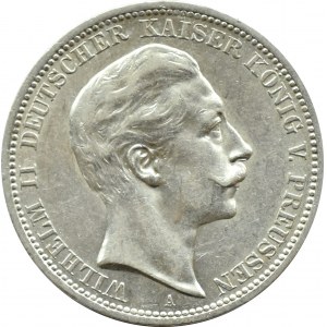 Niemcy, Prusy, Wilhelm II, 3 marki 1909 A, Berlin