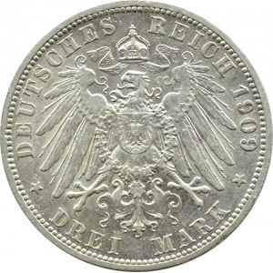 Niemcy, Prusy, Wilhelm II, 3 marki 1909 A, Berlin