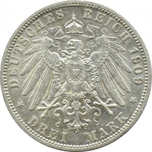 Niemcy, Prusy, Wilhelm II, 3 marki 1909 A, Berlin