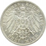 Niemcy, Prusy, Wilhelm II, 3 marki 1909 A, Berlin