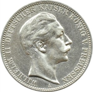 Niemcy, Prusy, Wilhelm II, 3 marki 1911 A, Berlin