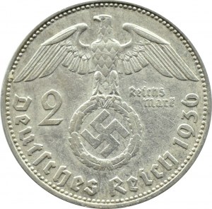 Germany, Third Reich, Hindenburg, 2 marks 1936 D, Munich, RARE