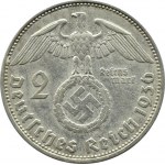 Niemcy, III Rzesza, Hindenburg, 2 marki 1936 D, Monachium, bardzo rzadkie