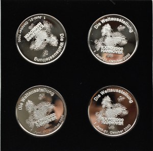 Germany, EXPO 2000, flight of 4 medals in case