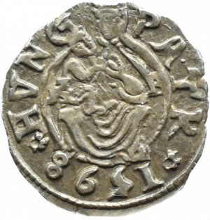 Hungary, Rudolf II Habsburg, denarius 1598 KB, Kremnica