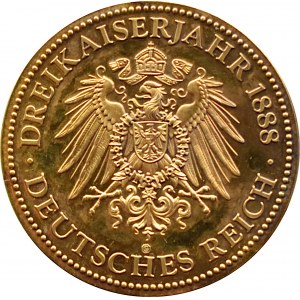 Niemcy, Wilhelm I, medal roku 1888 - roku trzech cesarzy, certyfikat