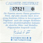 Niemcy, Wilhelm I, medal roku 1888 - roku trzech cesarzy, certyfikat