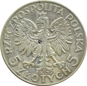 II RP, Head of a Woman, 5 zloty 1932 with mint mark, REPLACEMENT - PACKAGE