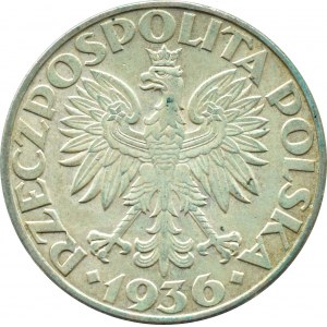 II RP, Żaglówka, 5 złotych 1936, Warszawa