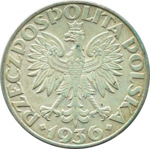 II RP, Żaglówka, 5 złotych 1936, Warszawa