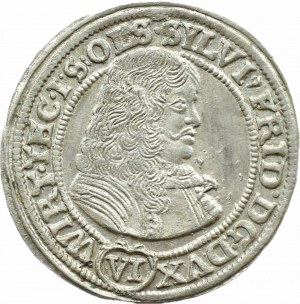 Silesia, Sylvius Frederick, 6 krajcars 1674 SP, Olesnica, BEAUTIFUL