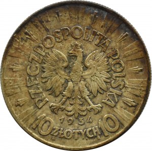 II RP, Józef Piłsudski, 10 zloty 1934, Warsaw, rarer vintage
