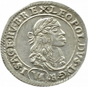 Hungary, Leopold I, 6 krajcars 1671 KB, Kremnica, BEAUTIFUL!