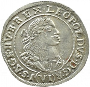 Hungary, Leopold I, 6 krajcars 1669 KB, Kremnica, BEAUTIFUL!
