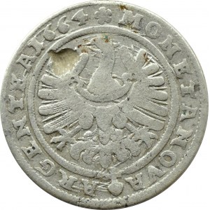 Silesia, Duchy of Legnicko-Brzesko-Wołowskie, Krystian Wołowski, 15 krajcars 1664, Brzeg