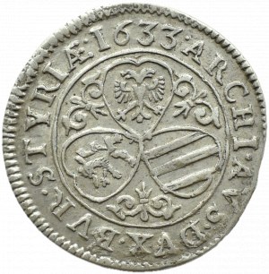 Austria, Ferdinand II Habsburg, 3 krajcars 1633 STYRIÆ, Graz
