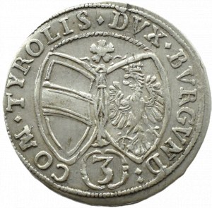 Austria, Tyrol, Ferdinand Karl Habsburg, 3 krajcars 1653, Hall