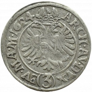 Austria, Ferdinand II Habsburg, 3 krajcars 1624, Prague