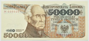 People's Republic of Poland, St. Staszic, 50,000 gold 1989, H series, UNC
