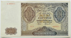 General Government, 100 zloty 1941, series A, Kraków