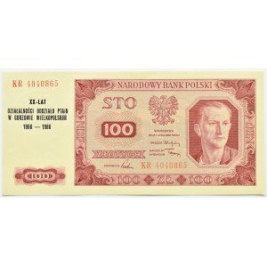 RP, 100 złotych 1948, seria KR, z nadrukiem okolicznościowym, UNC