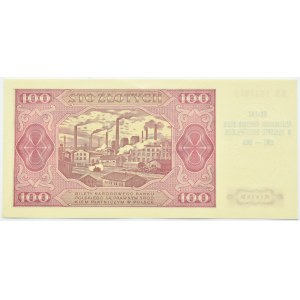 RP, 100 złotych 1948, seria KR, z nadrukiem okolicznościowym, UNC