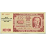 RP, 100 złotych 1948, seria KR, z nadrukiem okolicznościowym, UNC