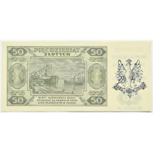 RP, 50 złotych 1948, seria EL, z nadrukiem, UNC