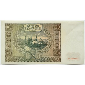Generalna Gubernia, 100 złotych 1940, seria D, Kraków