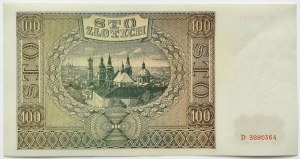 General Government, 100 zloty 1940, series D, Kraków