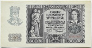 General Government, 20 zloty 1940, series G, Kraków