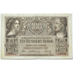 OST, Kaunas, 100 marek 1916 OST, sedmimístné číslování