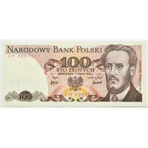 PRL, L. Waryński, 100 złotych 1976, seria AM, UNC