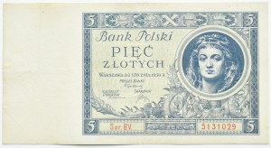 II RP, 5 zloty 1930, BV. series, Warsaw
